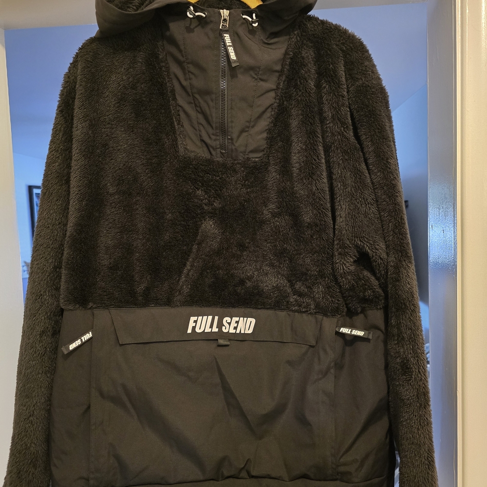 NELK BOYS FULL SEND FLEECE ANORAK BLACK PULLOVER RARE LIMITED EDITION